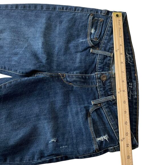 Levis Womens Jeans Size 27 Demi Curve Skinny Mid Rise Denim Blue Jeans Dark Wash - Picture 9 of 10